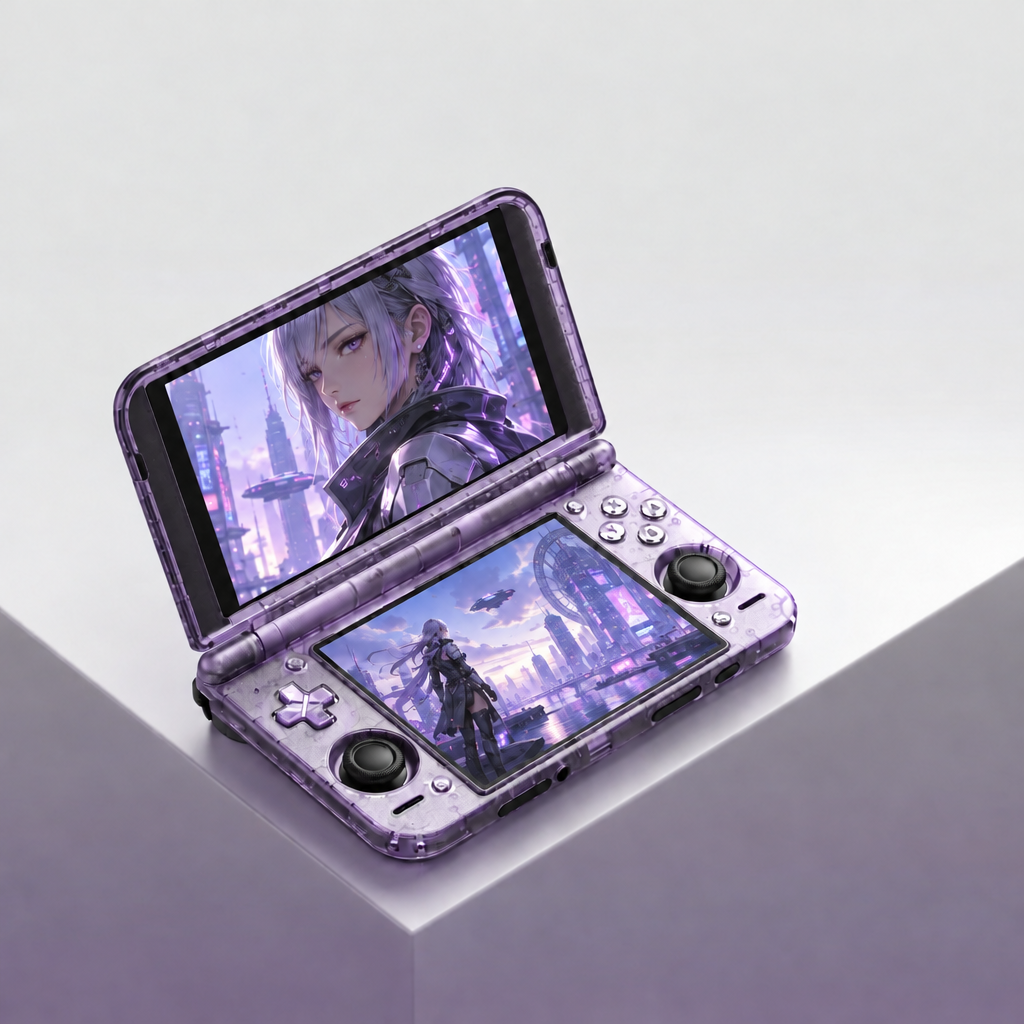 Retroid Pocket Duo, coloris violet transparent