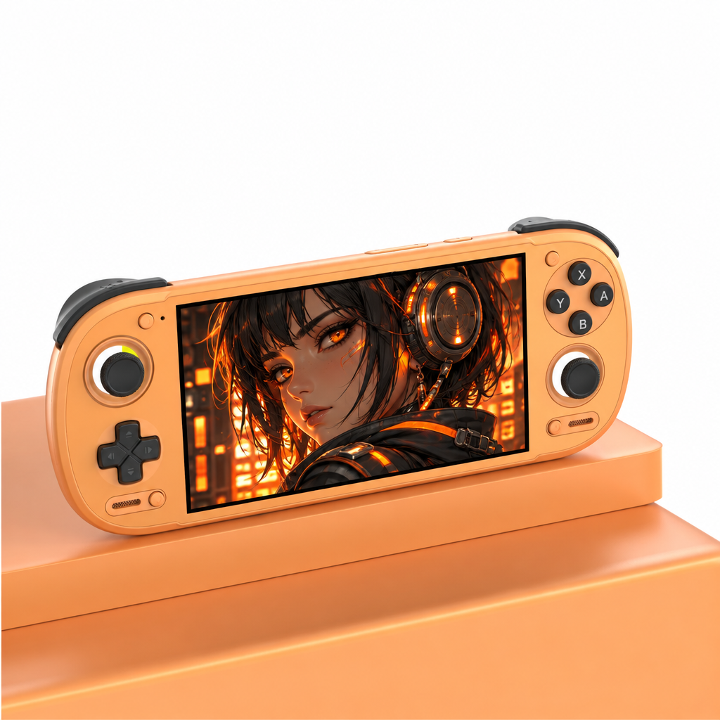 Retroid Pocket 6, coloris orange, version Stick Top
